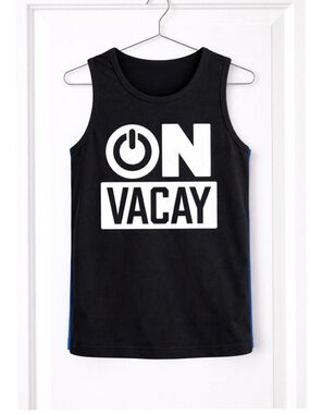 Boys Childrens Place Sport “ON VACAY’ Tank Top Size Medium 7-8